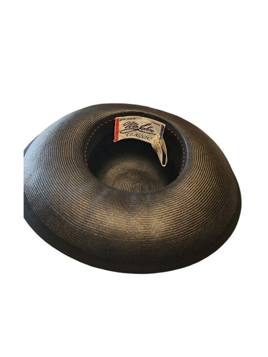 Mr John Classic Vintage 1968 Black Straw Wide Brim Hat New York Paris Designer main image 7